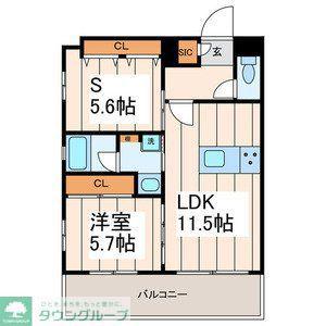 フロントコート両国(1SLDK/7階)の間取り写真