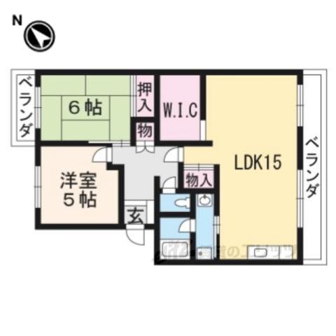 ブライトコート宇治(2LDK/2階)の間取り写真