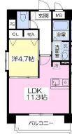フォレストトップ大津(1LDK/2階)の間取り写真
