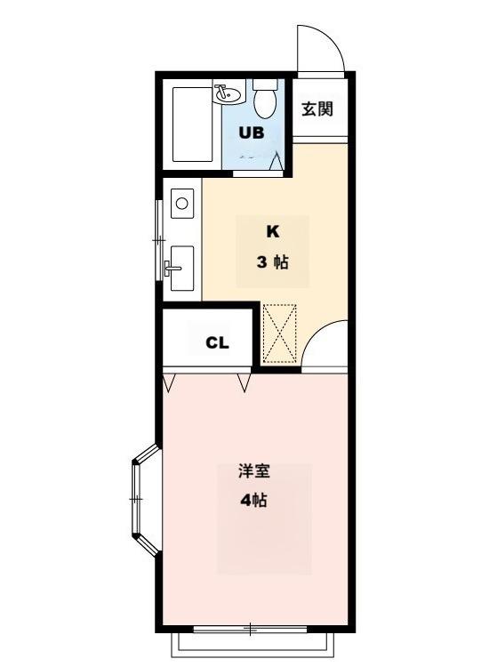 パティオ北国分(1K/1階)の間取り写真