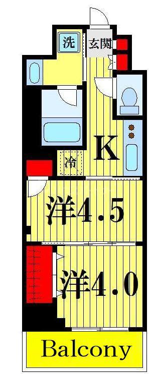 日神デュオステージ東向島(1DK/2階)の間取り写真