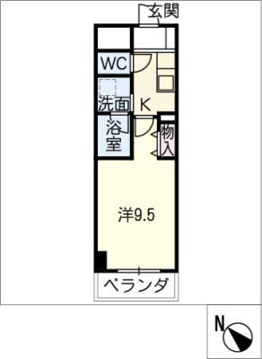 MELIV栄生(1K/8階)の間取り写真