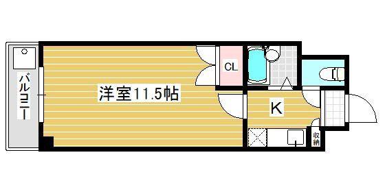 ロイヤルリージェント(1K/2階)の間取り写真