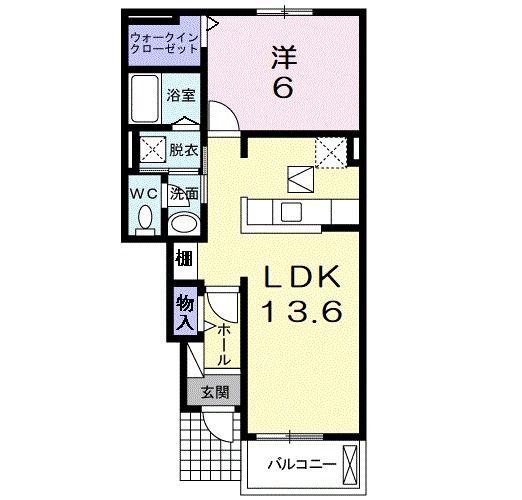ベル アンジュ(1LDK/1階)の間取り写真
