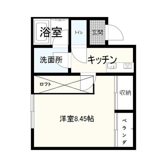 ライラック(1DK/1階)の間取り写真