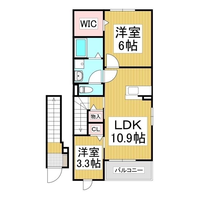 ファビオネスト駒沢(2LDK/2階)の間取り写真