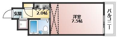 スパローズロッジせんだ(1K/1階)の間取り写真