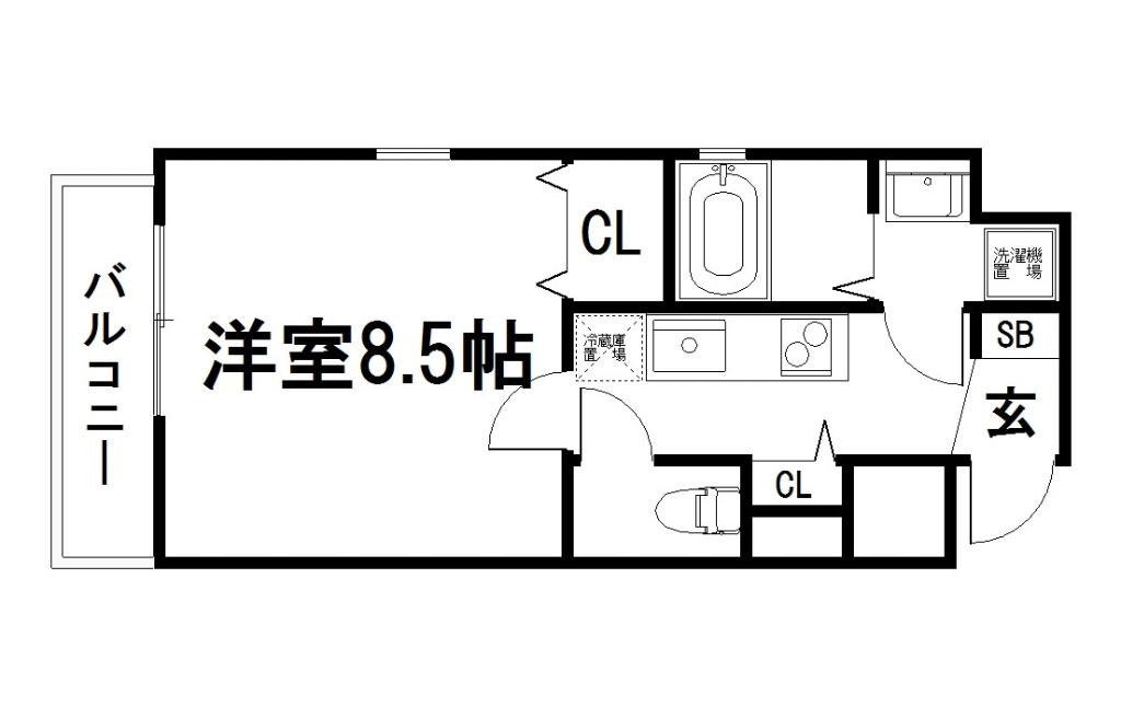 ラナップスクエア京都東山(1K/5階)の間取り写真