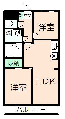 INOVE日野台(2LDK/4階)の間取り写真