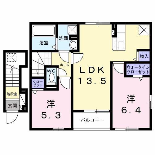 サンライトテラスK・S(2LDK/2階)の間取り写真