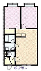 ハマナスコーポ(2LDK/2階)の間取り写真