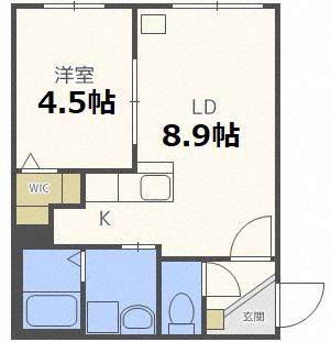 RENT菊水(1LDK/4階)の間取り写真