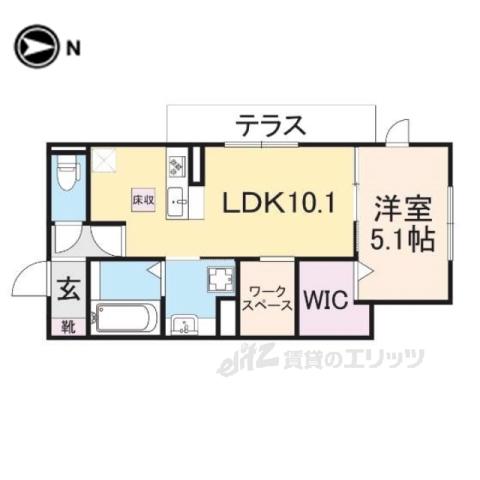 ASUKA4(1LDK/1階)の間取り写真
