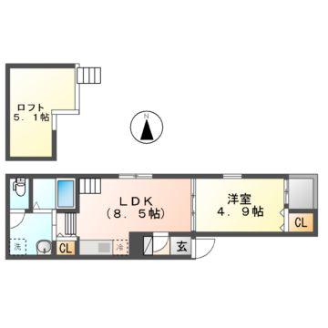 フェニーチェ名古屋(1LDK/1階)の間取り写真