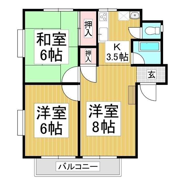コートロベリア(2LDK/1階)の間取り写真