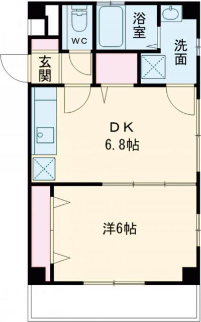 すまいる倉賀野(1DK/3階)の間取り写真