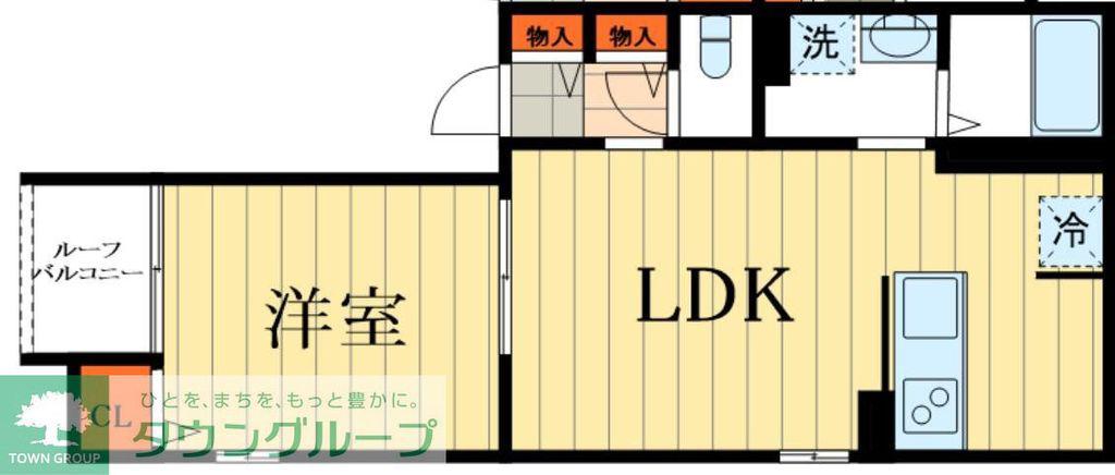 足立区足立計画(1LDK/2階)の間取り写真