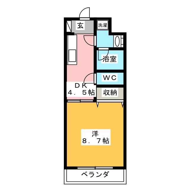 コスモハイツKATOH(1DK/3階)の間取り写真