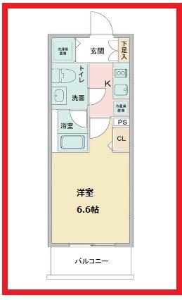 ラドゥセールお花茶屋II(1K/1階)の間取り写真