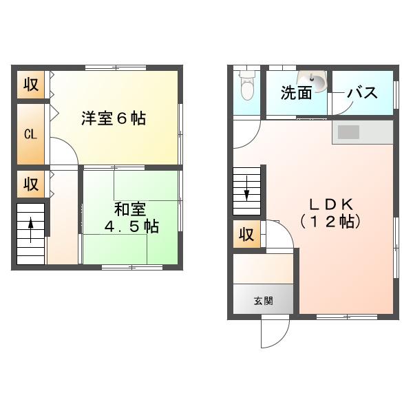 オレンジハイム(2LDK/2階)の間取り写真