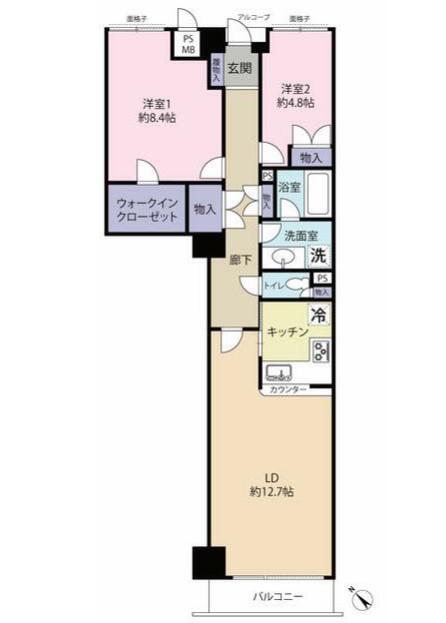 アルス北柏(2LDK/4階)の間取り写真