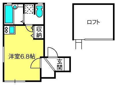 ノアールブランシェ桜木(ワンルーム/1階)の間取り写真