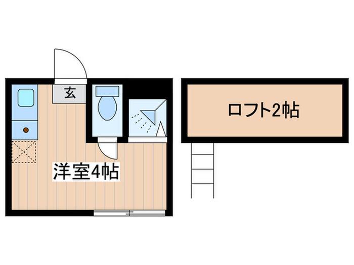 フェリスマーチ(ワンルーム/2階)の間取り写真
