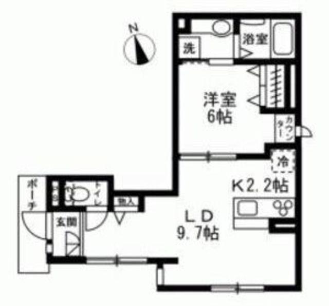ウェリナ武蔵小山(1LDK/1階)の間取り写真