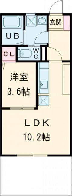 リベルテひかり(1LDK/1階)の間取り写真