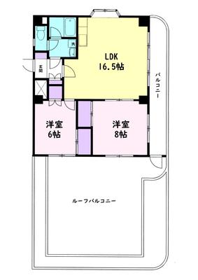 ビラT&F(2LDK/4階)の間取り写真