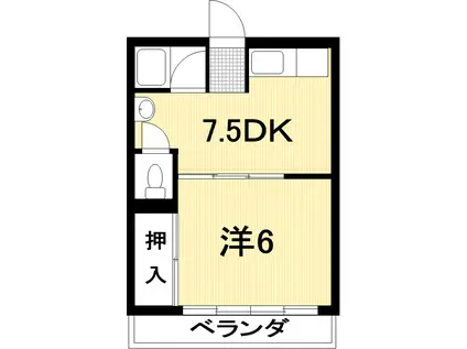 ロイヤル一宮(1DK/3階)の間取り写真