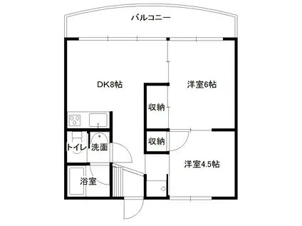 幸町スカイハイツ(2DK/5階)の間取り写真