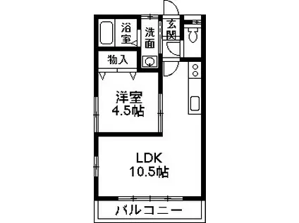 SKハイツ(1LDK/2階)の間取り写真