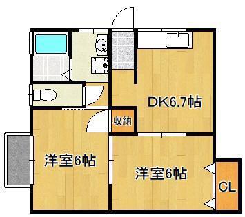 YSコーポ(2DK/2階)の間取り写真