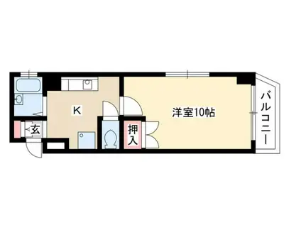 KII岡三ビル(1K/4階)の間取り写真