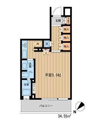 HF新横浜レジデンス(1K/6階)の間取り写真