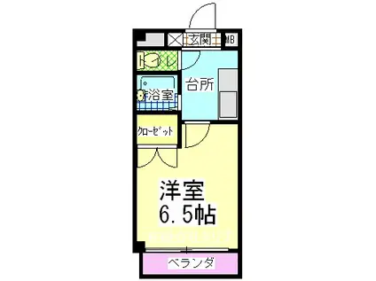 レジデンス大和町(1K/3階)の間取り写真