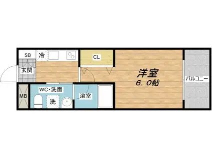 東小橋II番館(1K/7階)の間取り写真