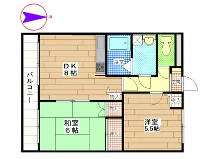 ヤマトハイツ21(2DK/1階)の間取り写真