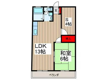 すみやビル(1SLDK/5階)の間取り写真