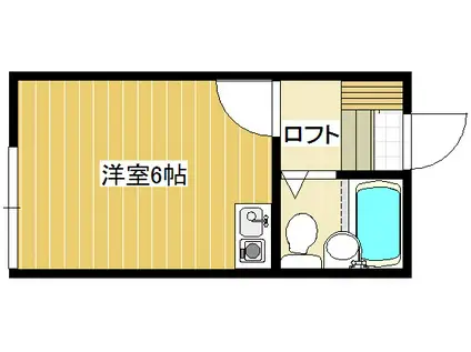 スカイピア川越A(ワンルーム/1階)の間取り写真