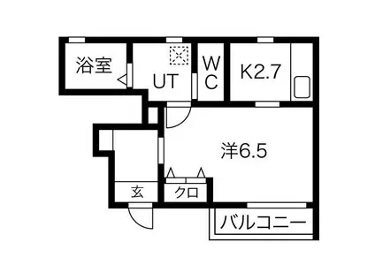 グレイスコートIII(1K/1階)の間取り写真