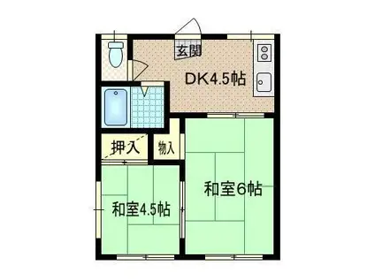 コーポアリス(2K/1階)の間取り写真