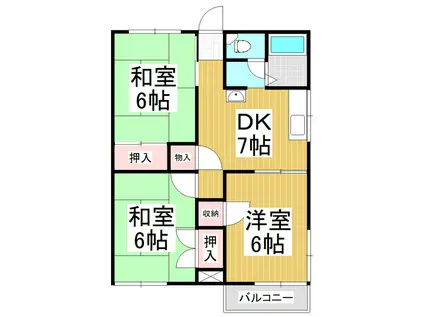 フォーブル太田(3DK/1階)の間取り写真