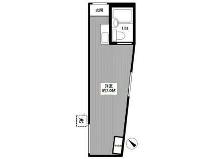 メゾン・ドサフィール(ワンルーム/1階)の間取り写真