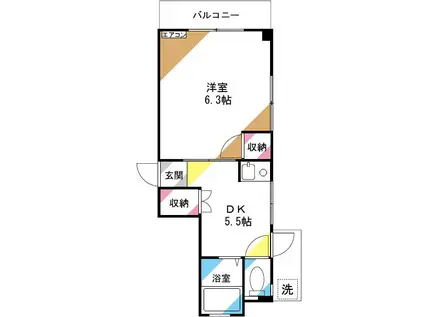 大和田FKビル(1K/3階)の間取り写真