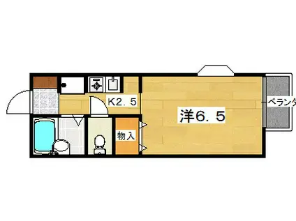 若松ハイツ(1K/1階)の間取り写真