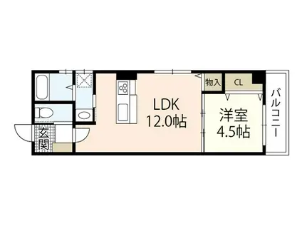 S・K羽衣(1LDK/2階)の間取り写真