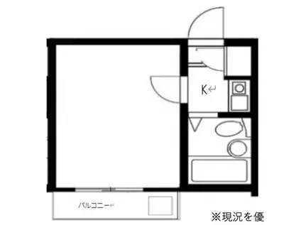 NAKAGAWA FLATS(1K/2階)の間取り写真