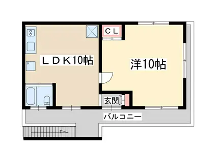 関本マンション(1LDK/6階)の間取り写真
